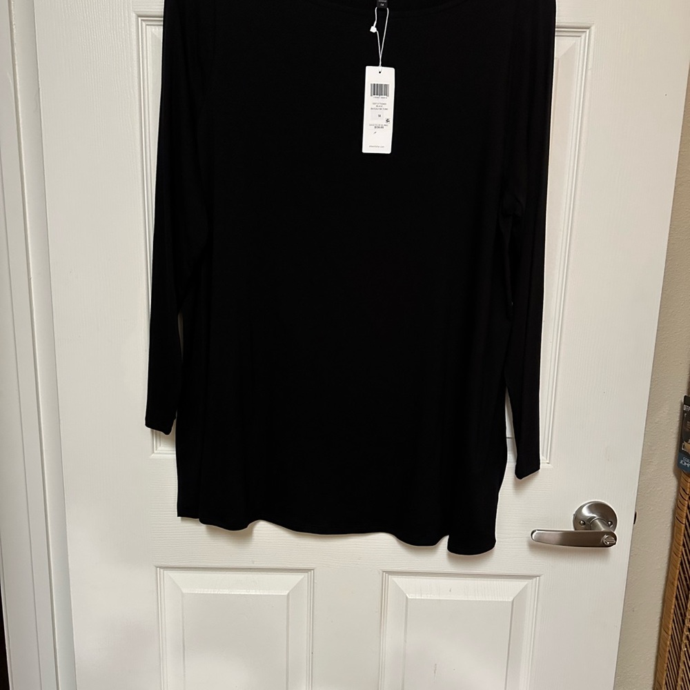 Eileen Fisher Black Long Sleeve Relaxed Tunic
